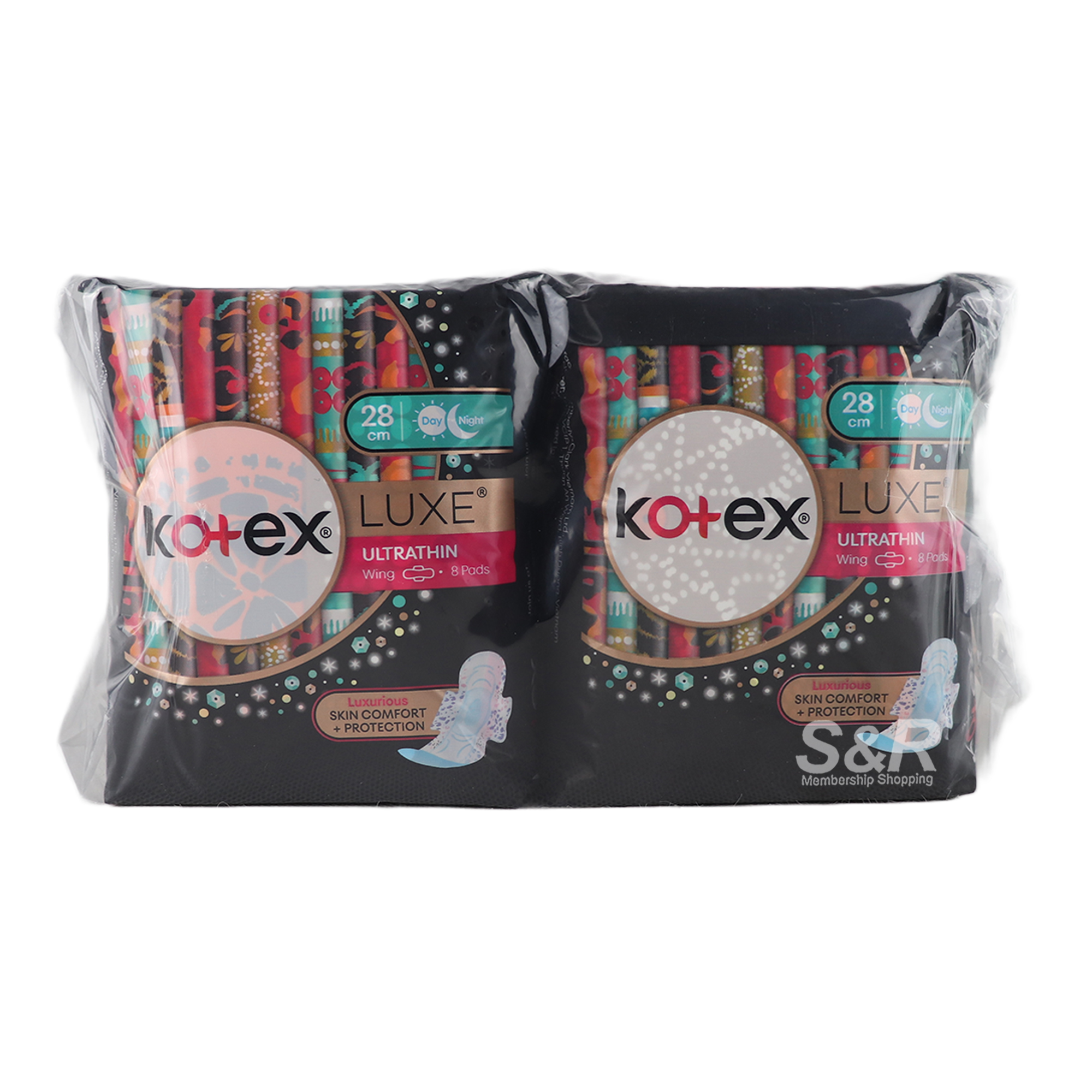 Kotex Luxe Ultrathin Wing 28cm Day and Night 4packs x 8pads